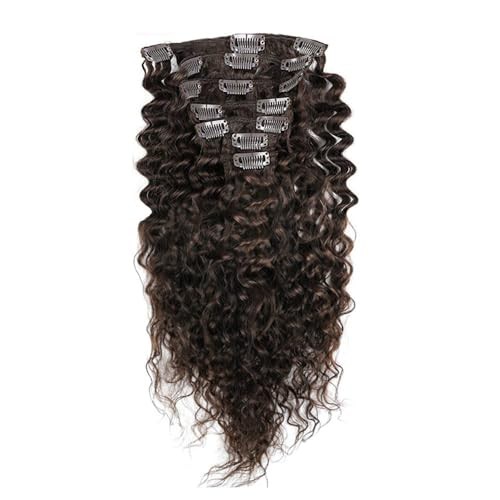 Deep Curly Wave Brazilian Hair 100 Remy Human Clip Extensions 20 Inches 50cm 80g