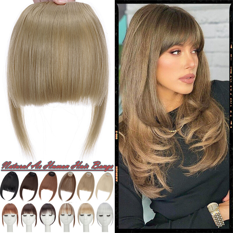 Clip In Forehead Hair Fringe Bangs 100% Natural As Human Extensions Thick Thin