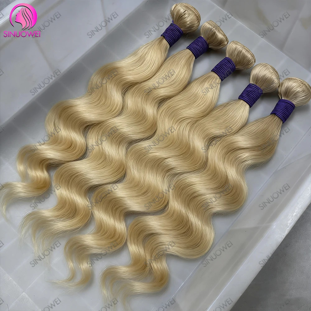 613 Blonde Body Wave Bundles 3/4 Brazilian Remy Hair 100% Human Hair Extensions