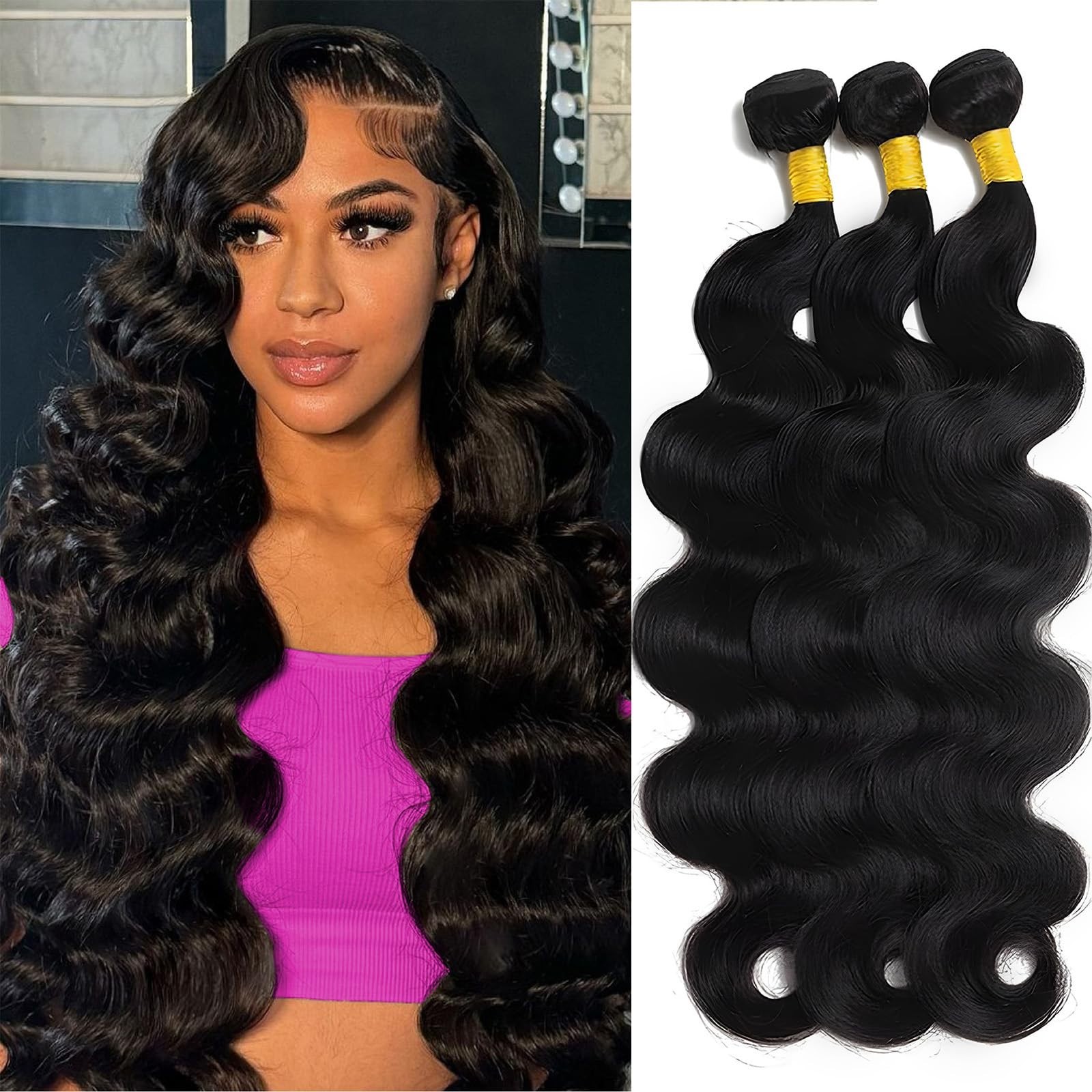 14A Brazilian Body Wave Hair Bundles 100% Real Virgin Human Hair Extensions 22-2