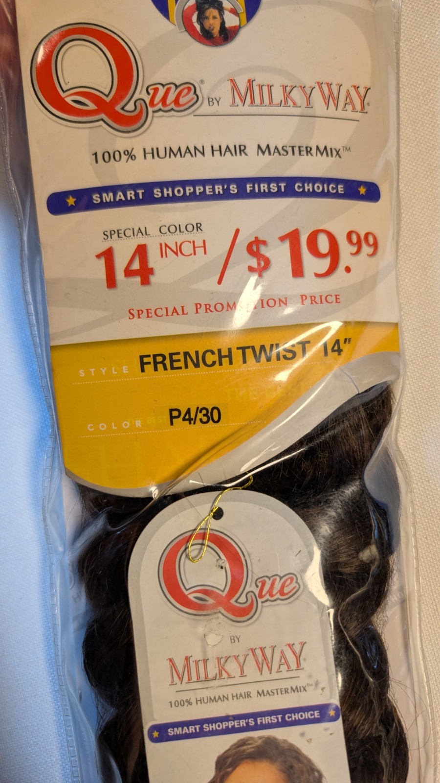 MILKY WAY QUE HUMAN HAIR FRENCH TWIST – 14” Shade P4/30