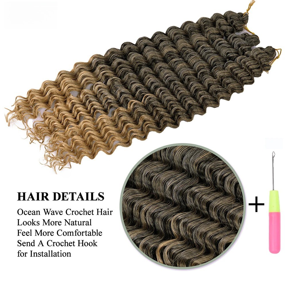 Ocean Wave Crochet Hair 28Inch Ariel Curly Synthetic Loose Deep Wave Braiding