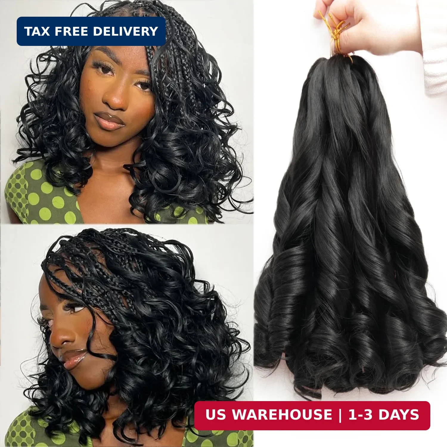 French Curl Braiding Hair 12 Inch Curly Braiding Hair 8 Packs Pre Stretched Fren