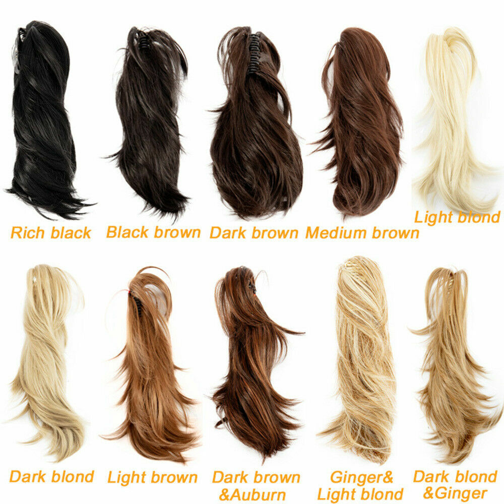 Natural As Human Messy Ponytail Hair Piece Claw In Hair Extension Short Wavy US