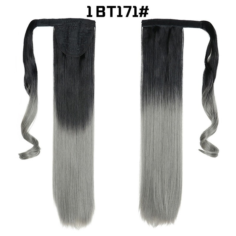 Lady 60cm Straight Clip In Ponytail Hair Extensions Piece Colorful Smooth Decor