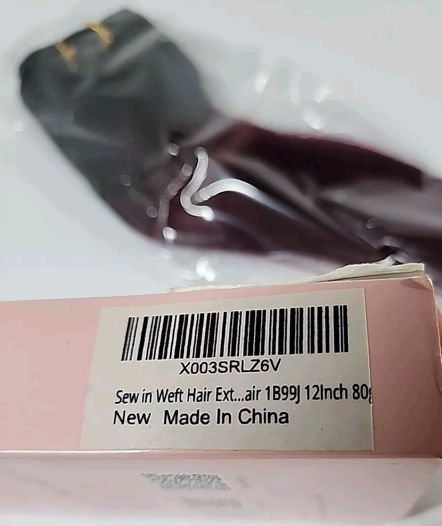 Weft 12″ Human Hair Extensions Straight Ombre #1B Natural Black to Burgundy Red