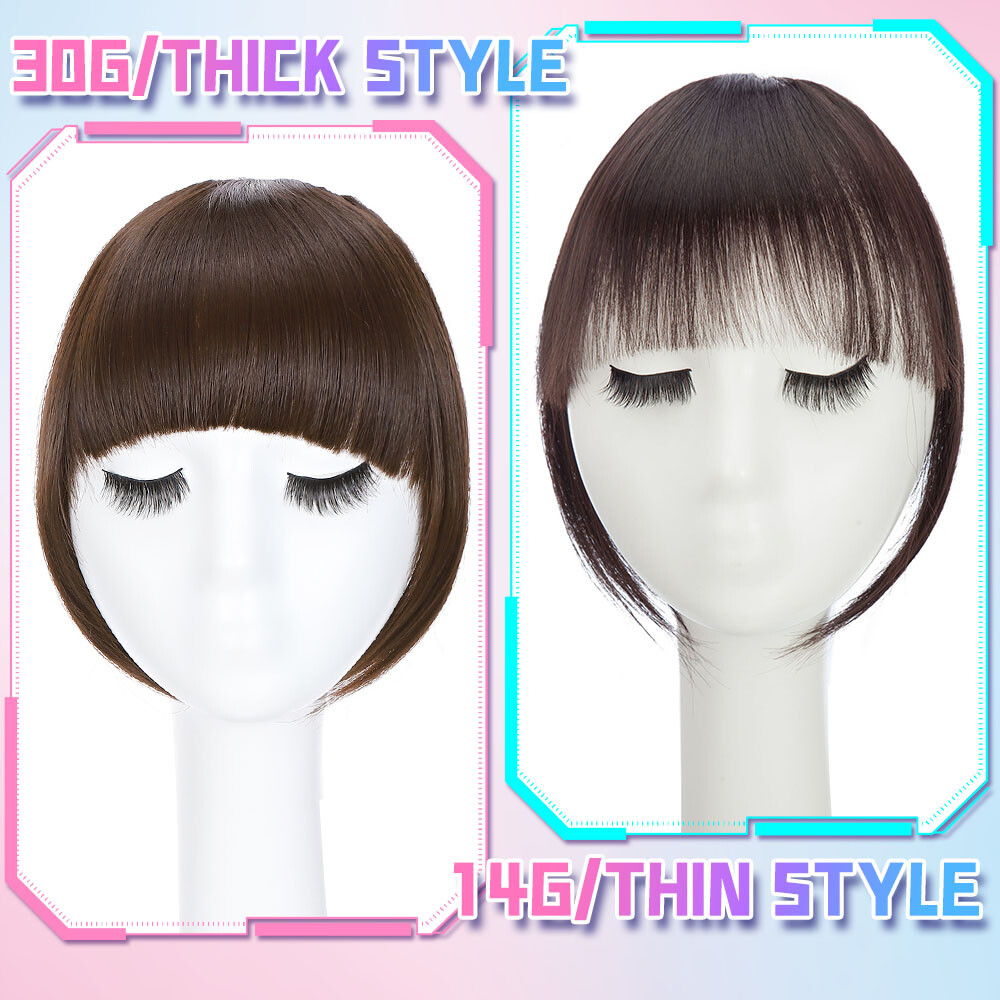 Natural Air Fringe Bangs Clip In Hair Extension One Piece Real Thick as Human