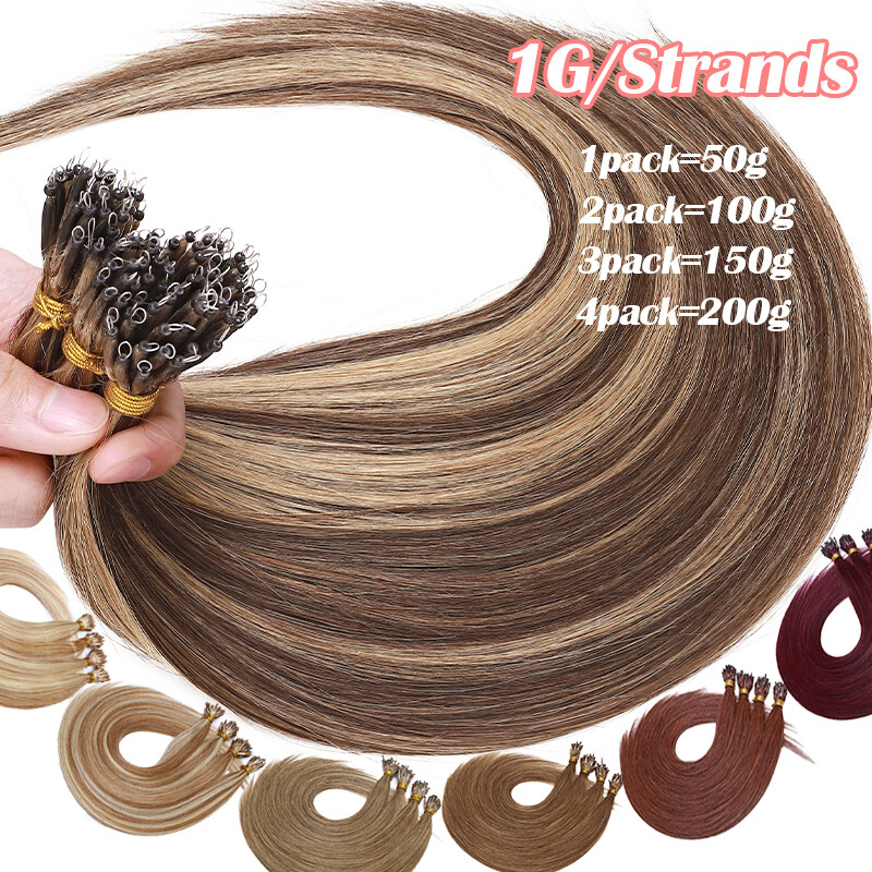CLEARANCE Nano Ring Extensions 100% Real Remy Human Hair Thick Balayage Ombre