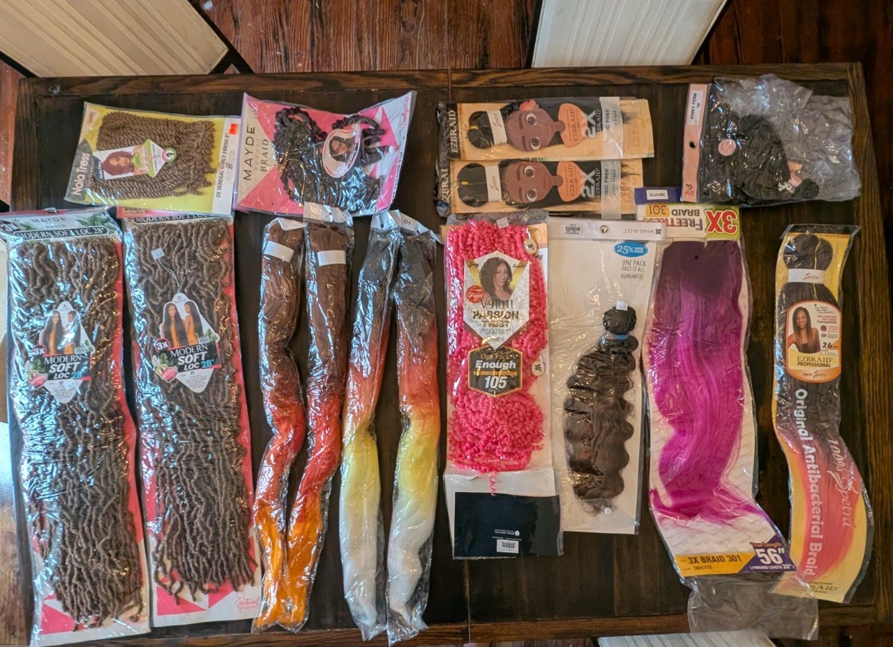 Large Lot Of Hair Synthetic Straight pink orange kids Weave (Box 2) new