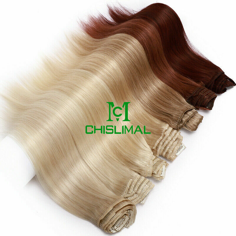 16-30inch 120-200g Remy Human Hair Extensions Clip In Hair Weft Full Head 8pcs