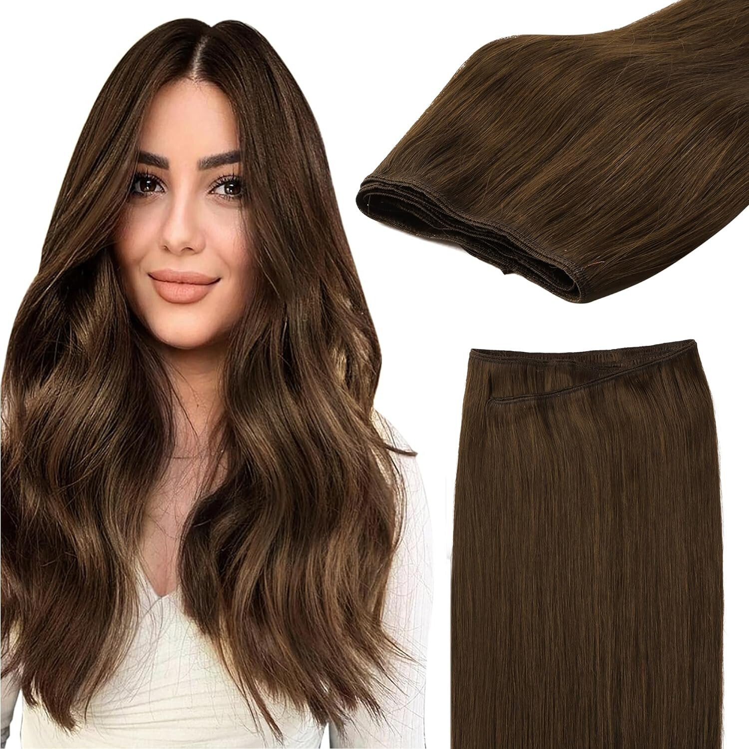 Sew in Hair Extensions Real Human Hair Double Weft Weave Russian Remy Hair 100gr