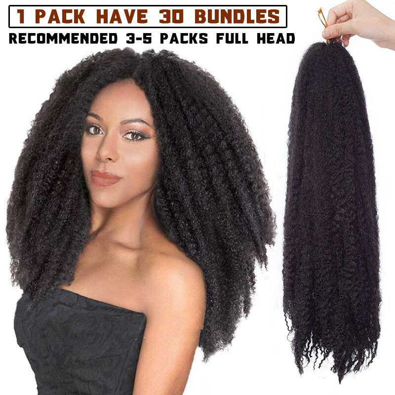 Marley Braids Hair Afro Kinky Curly Bulk Crochet Twist Braiding Hair Extension