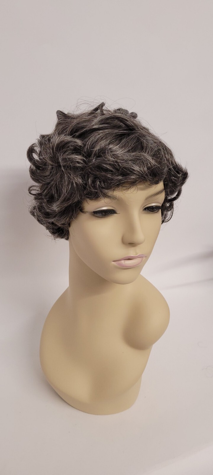 Retro Short Finger Wave Wig Gray Natural Curly Cosplay Kanekalon Japan Origin 34