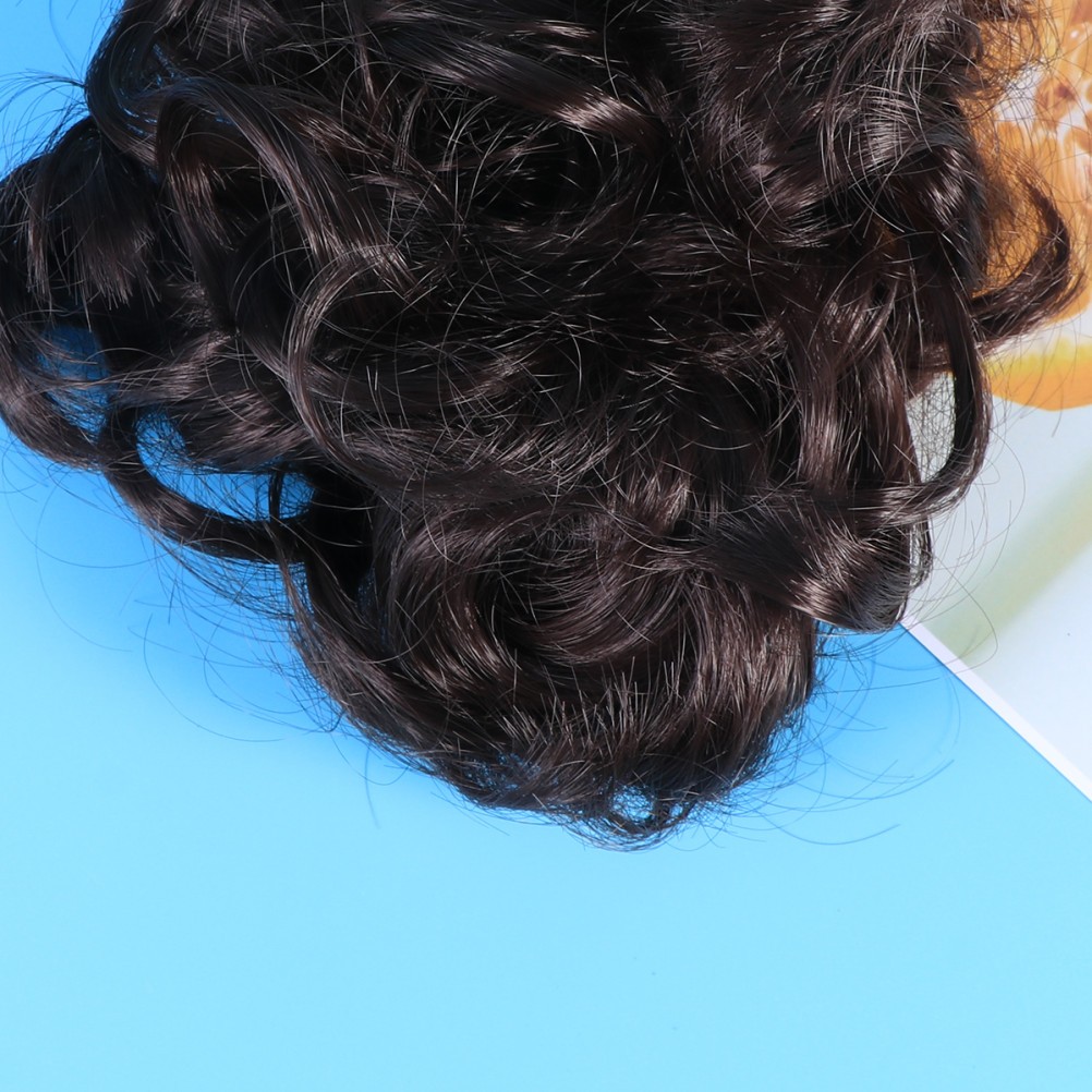 Elastic Light Brown Hair Bun Extension Easy to Wear and Wash for Elegant Events