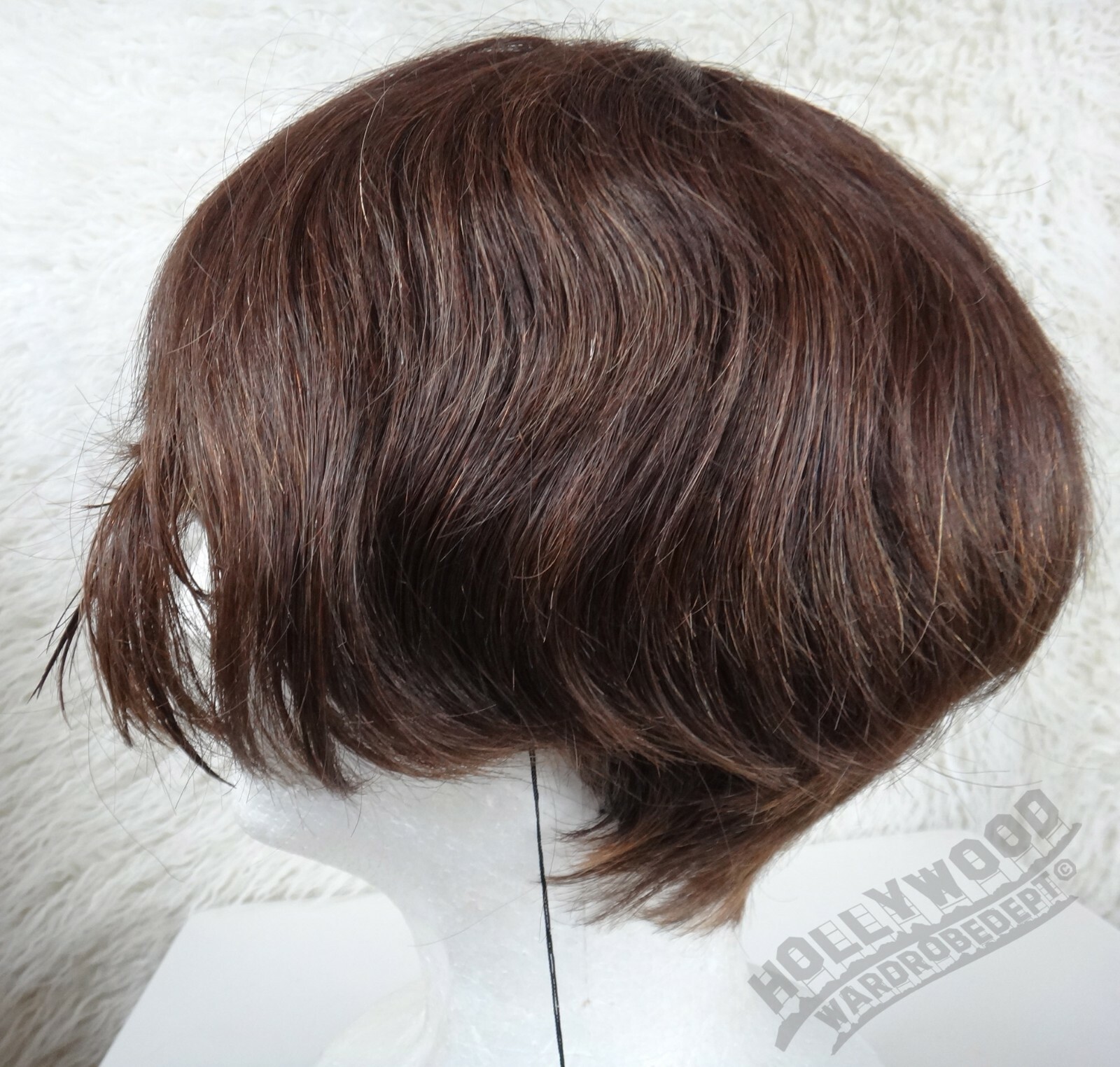 100% HUMAN Hair full wig Asymmetrical short karen bob dark brown Bobbi Boss new
