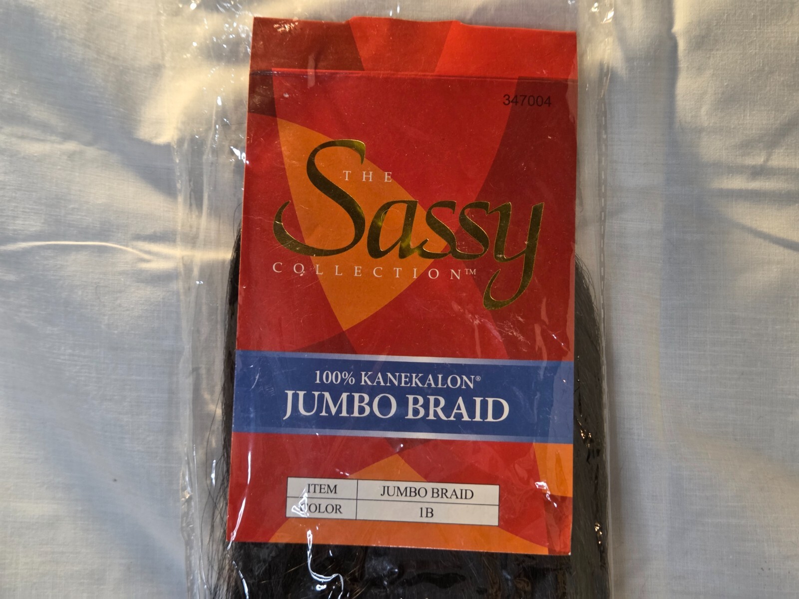 The Sassy Collection 100% Kanekalon Jumbo Braid, Color 1B (Black)