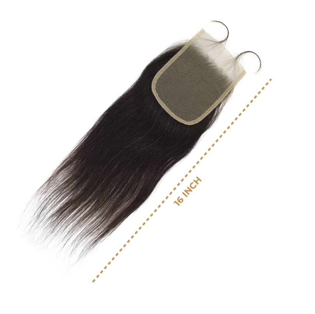LUXLUXE Lina 4X5″ HD Lace Closure straight 16″ Natural 100% Human Hair Extension