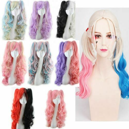 Halloween Lolita Full Curly Wig Pigtails Wavy Hair Cosplay Costume Party
