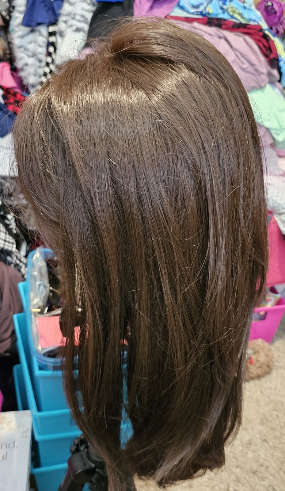 Rich Chocolate Brown Layered Free Part Wig