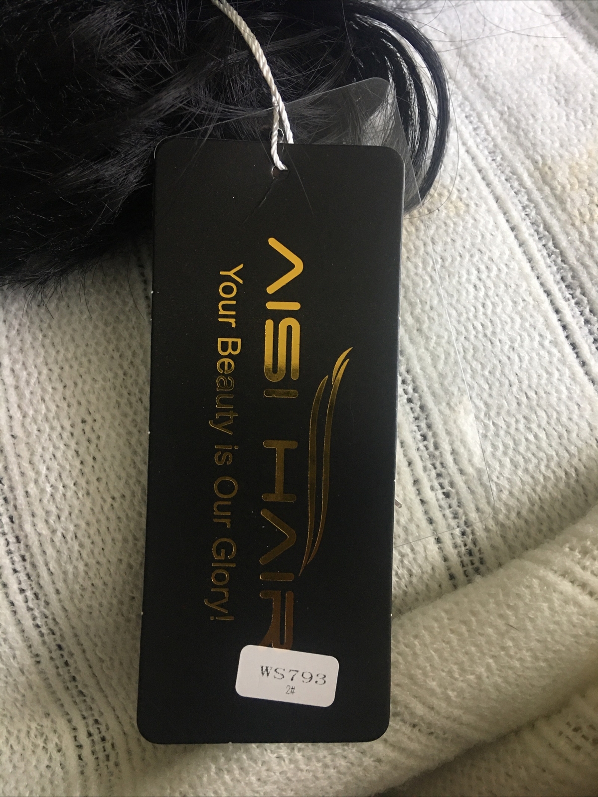 Aisi Hair Wig Ws793 Black synthetic short bob wig with bangs and slight wave