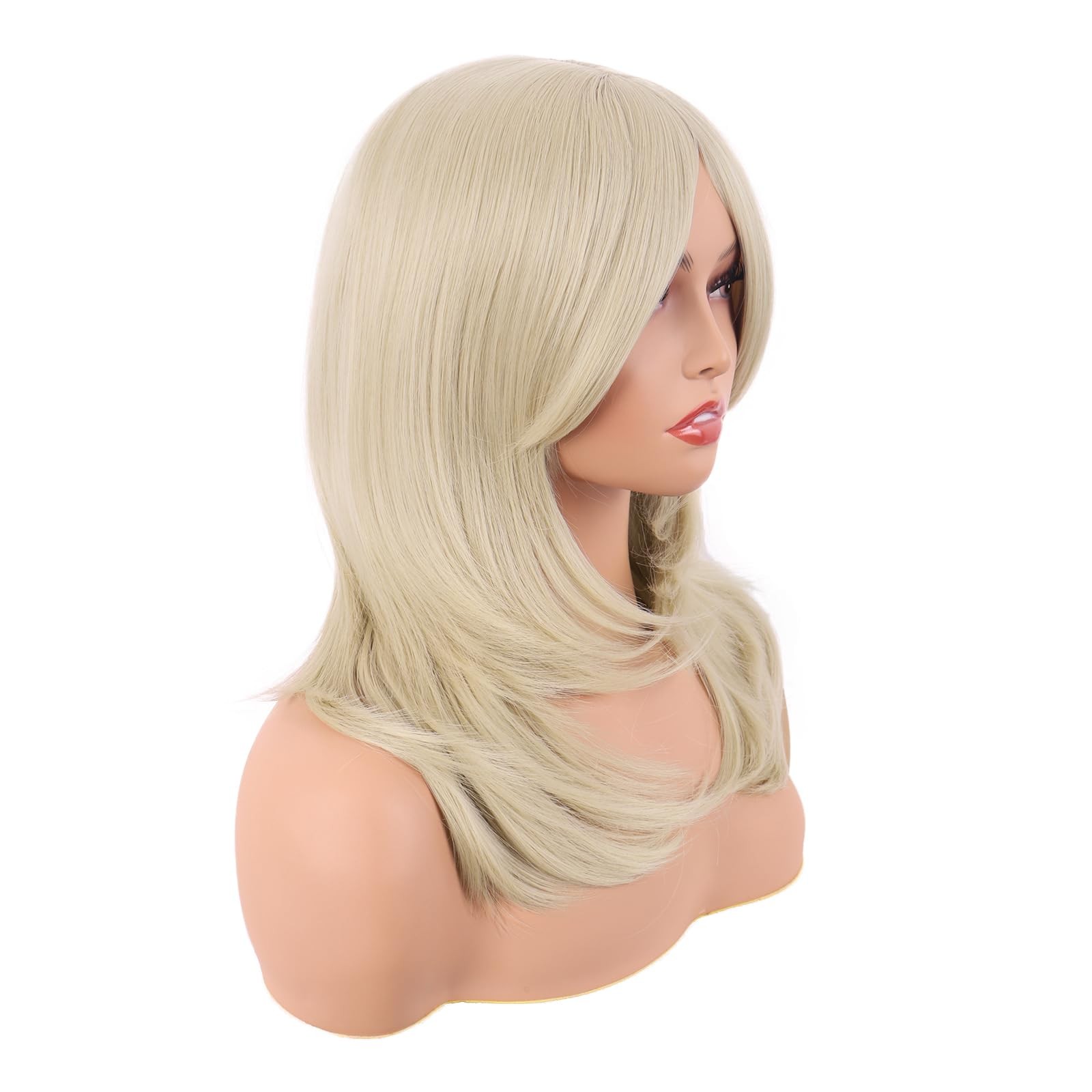20 Inch/50 cm Long Layered With Bangs Straight Synthetic fiber Shoulder Lengt…