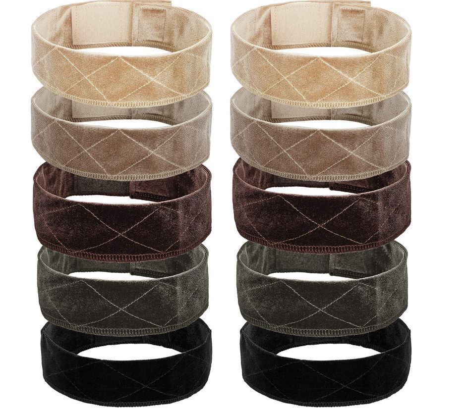 Headband Collection Velvet Wig Grip Hold In Place Elastic Comfort Band 8 Pack