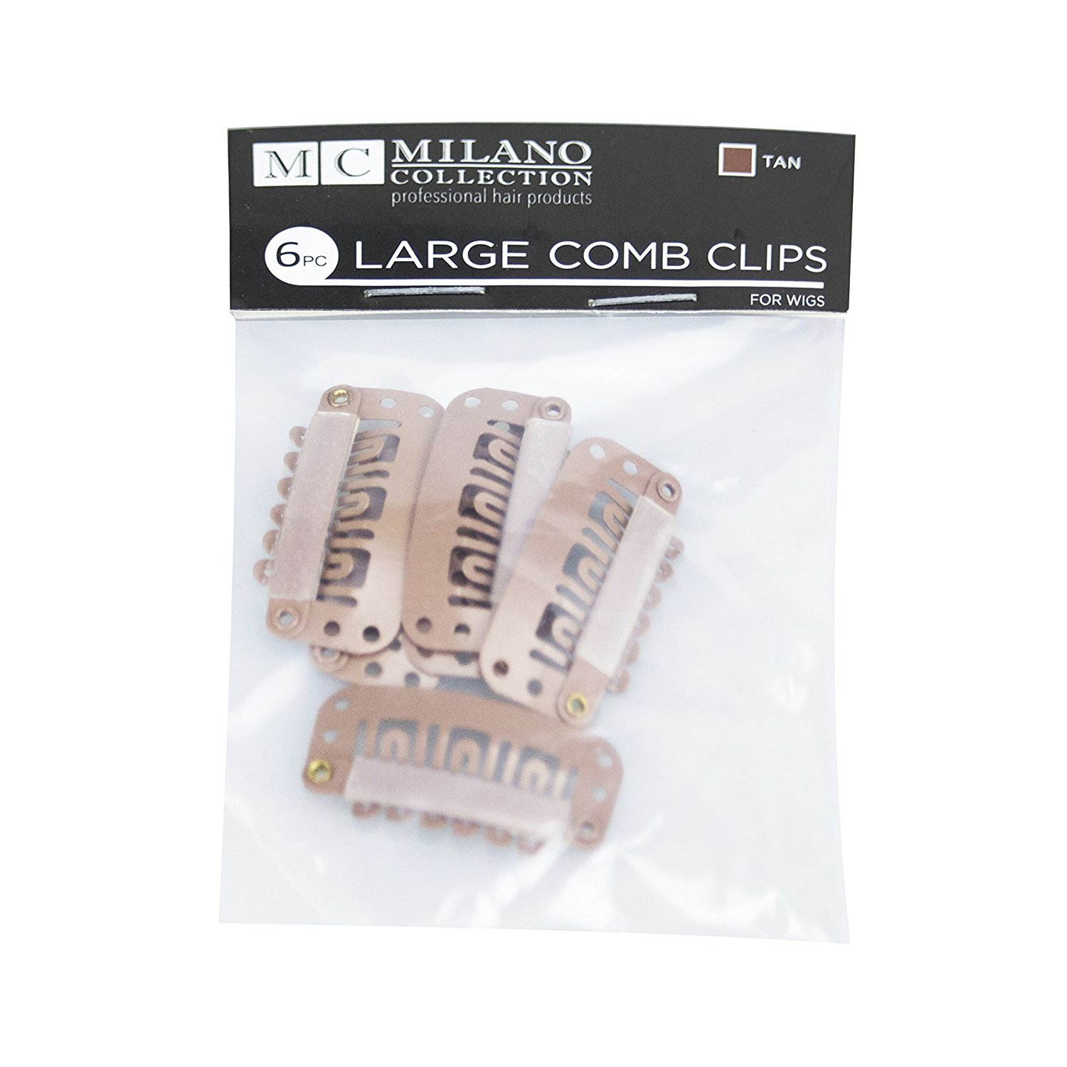 Milano 6 Piece Deluxe Snap Comb Set for Wigs or Hair Extensions in Tan/Blond