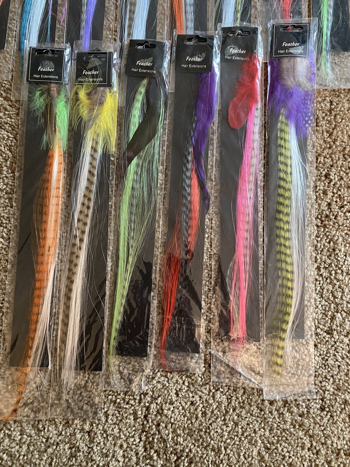 16 Inch Synthetic Feather Hair Extensions lot of 14