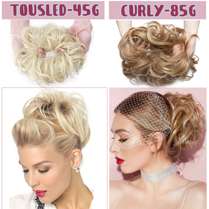 85G Thick Real as Human Messy Bun Hair Piece Scrunchie Updo Wrap Hair Extension