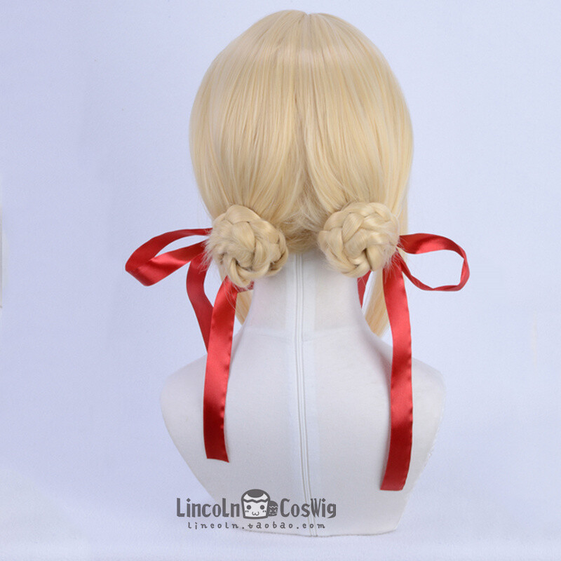 Anime Violet Evergarden Auto Memory Doll Cosplay Wig Light Golden Braid Hair