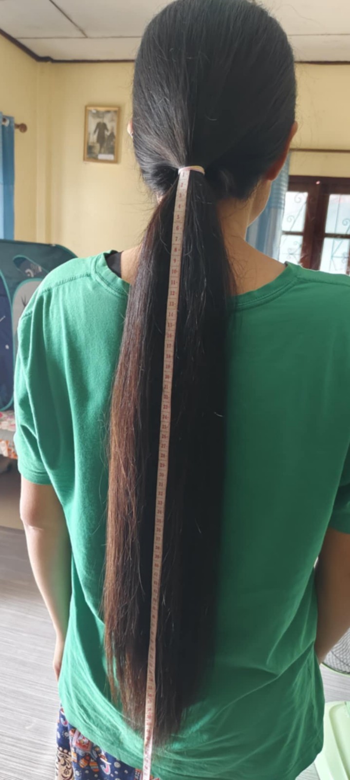 25″ Natural Human hair Ponytail fresh cut 130g A111