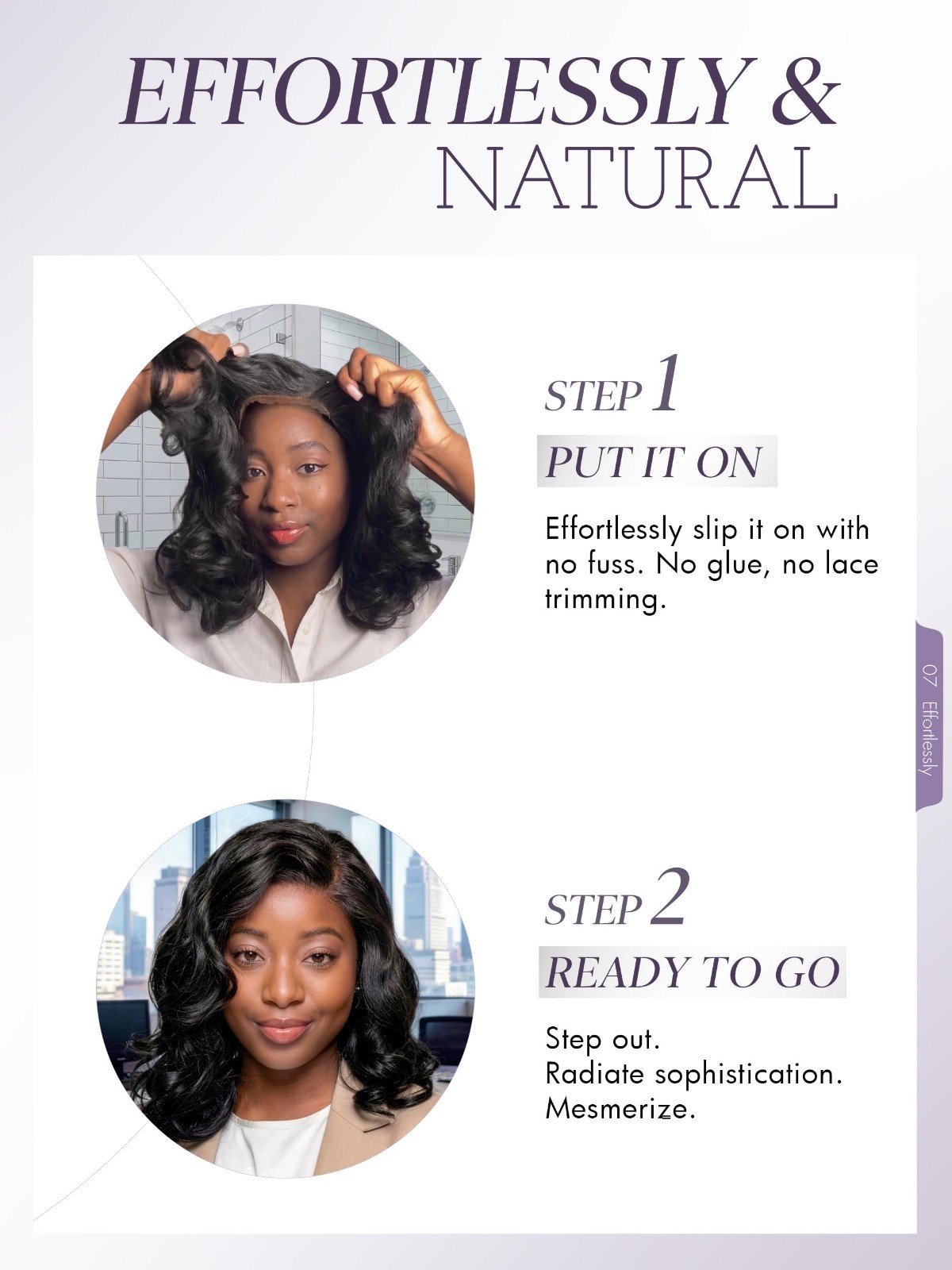 100% Human Hair Loose Wave Wig – 12″ Glueless Lace Front, Pre-Plucked, Natural C