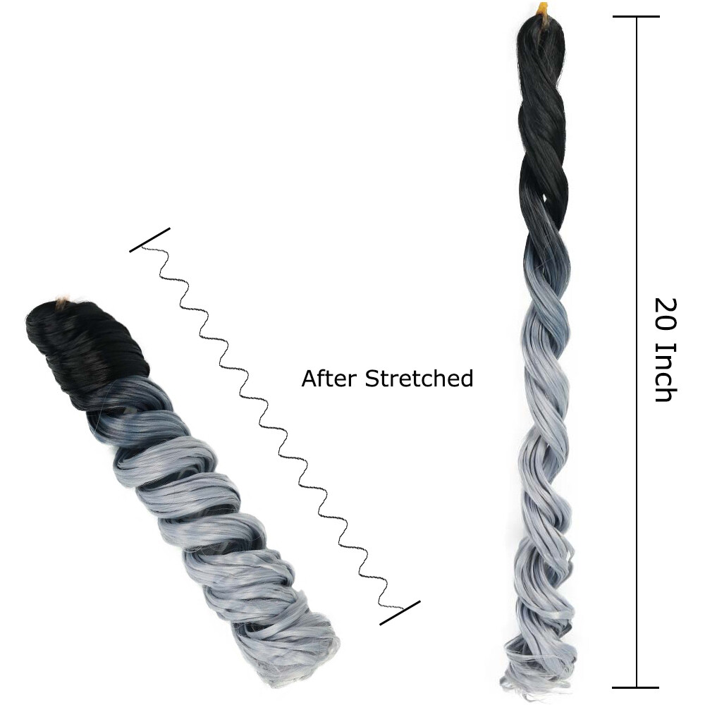 20″ Ombre Loose Wave Crochet Braids French Curls Twist Braiding Hair Extensions