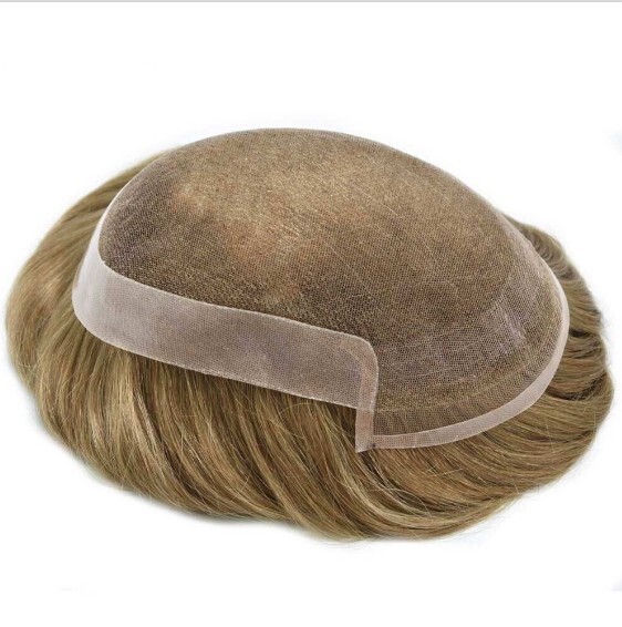 Swiss Lace Front Mens Toupee Poly Skin Hairpieces Human Hair Replacement System