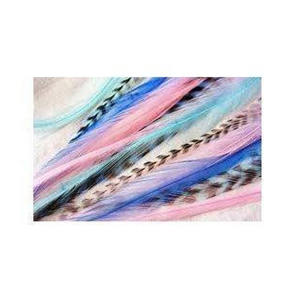 7-10 inch Mermaid Feathers 100% Real Hair 5 Feather Extensions bonded at the tip