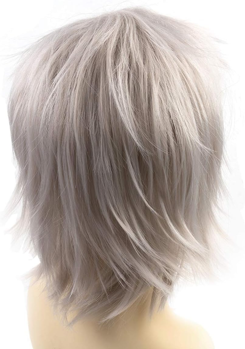 Modernfairy Anime Halloween Wig Ash Grey for Cosplay Party, Synthetic Layered…