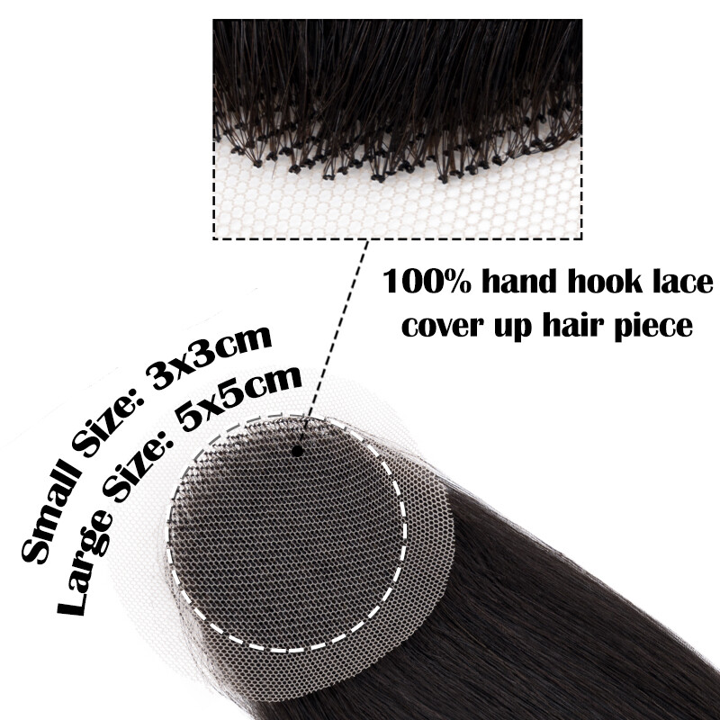 100% Human Hair Patch, Full Thin Skin Base Cover-up One Pieces for Hair Loss