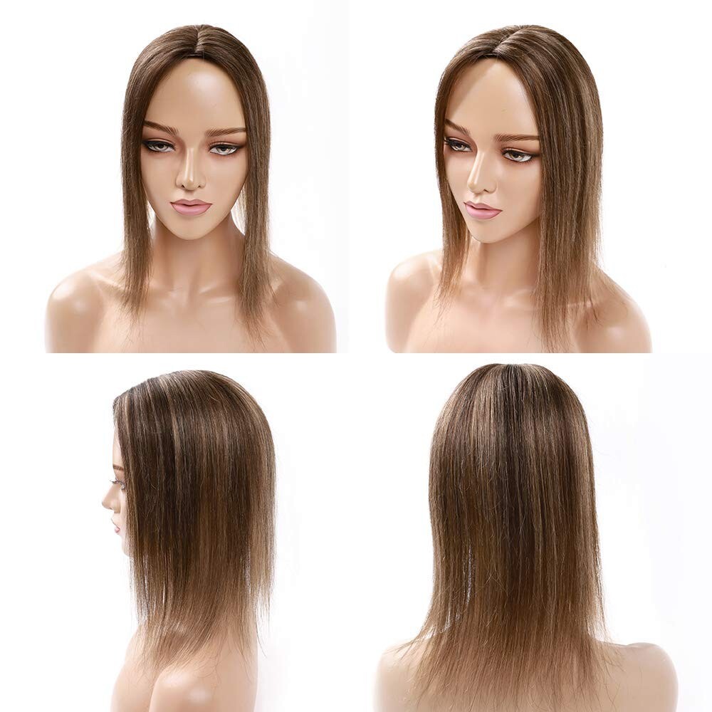 MY-LADY Human Hair Toppers for Women Real Remy Hair 130% Density 10″ Silk Base