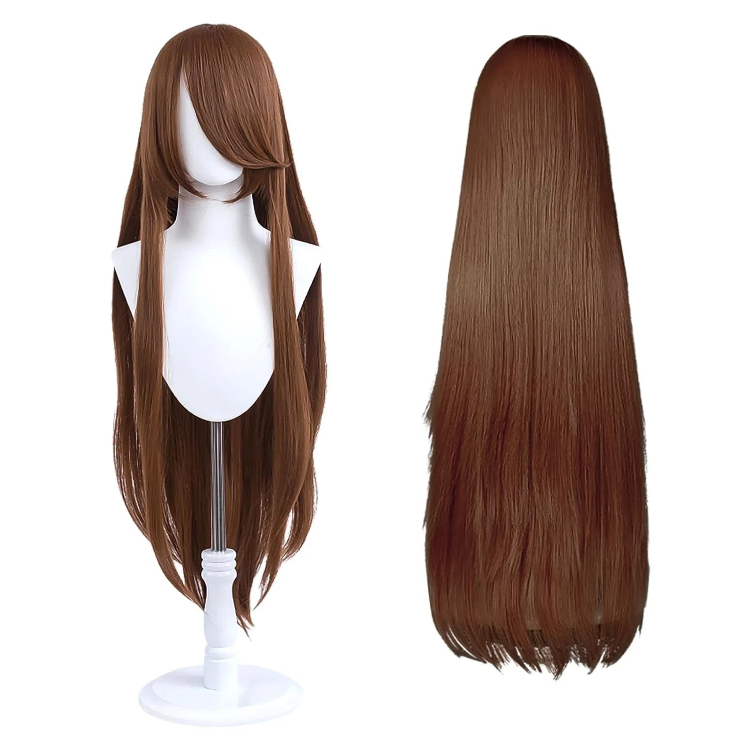 UTIEHD 100cm / 40 Inch Long Wig, Universal Anime Costume Cosplay Chestnut