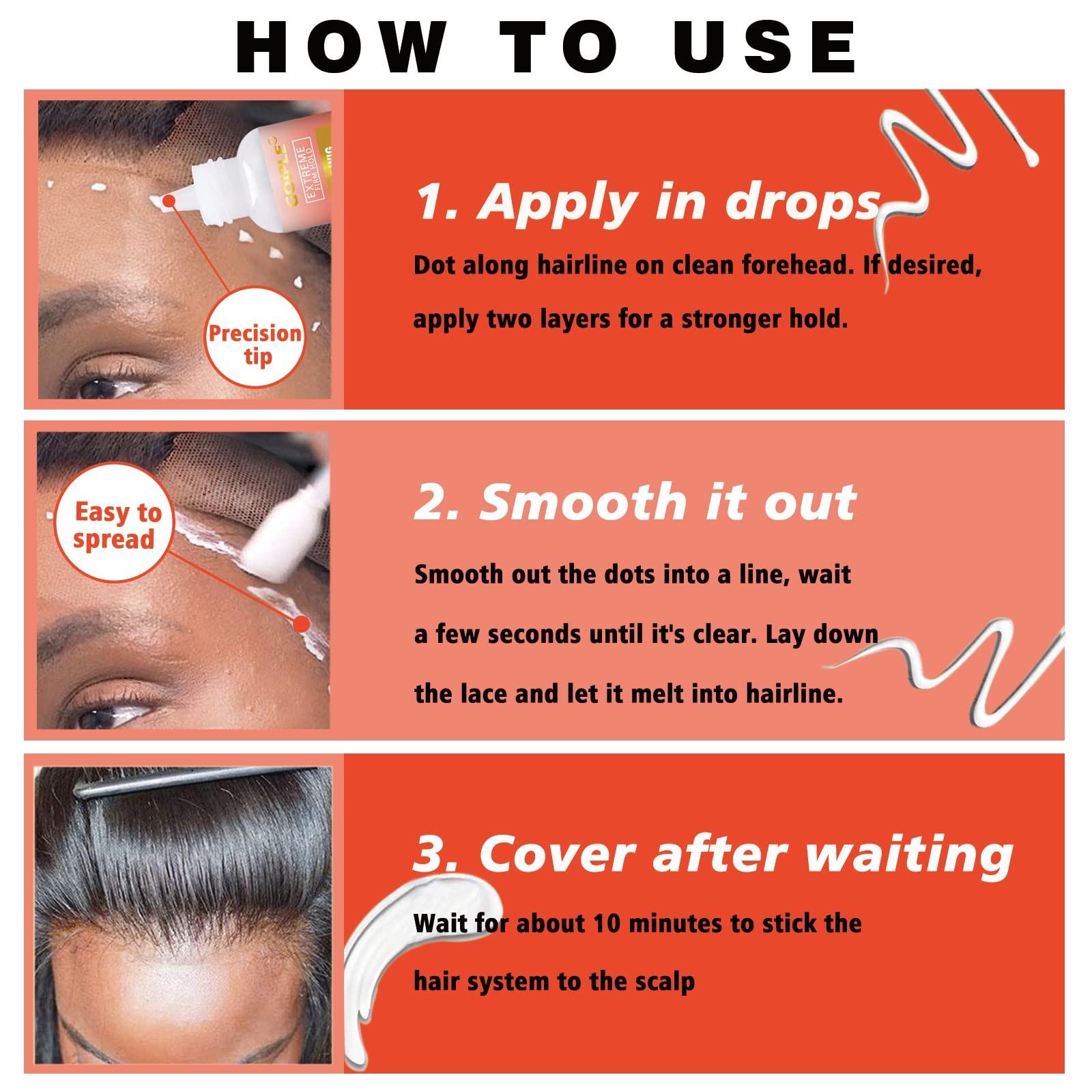 Lace Front Wig Glue Set Waterproof With Tools, Hair Wax Stick, Remover, Edge…