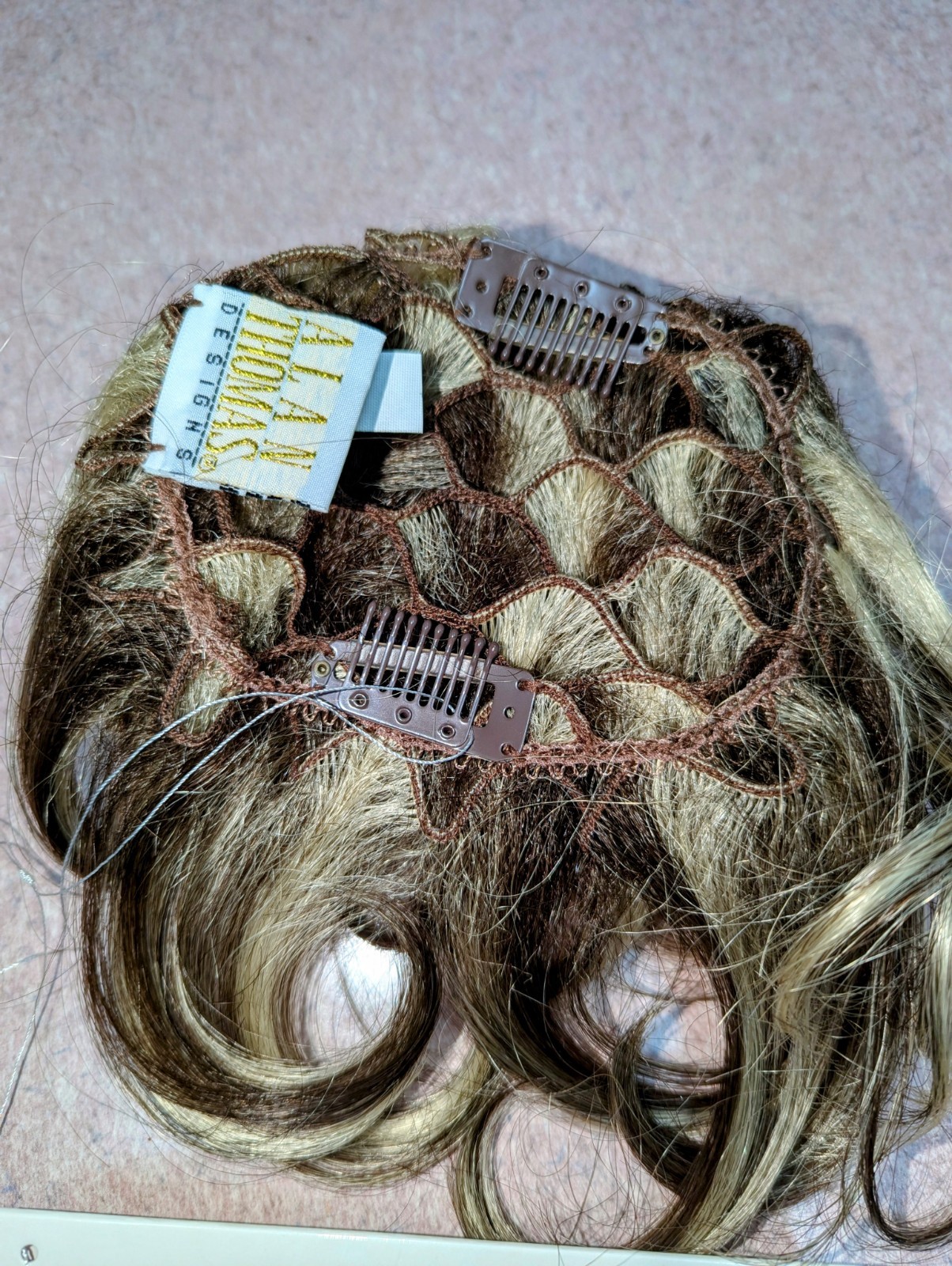 Synthetic Pull Through Topper Wiglet Snap In Golden Brown/ Blonde 8/26
