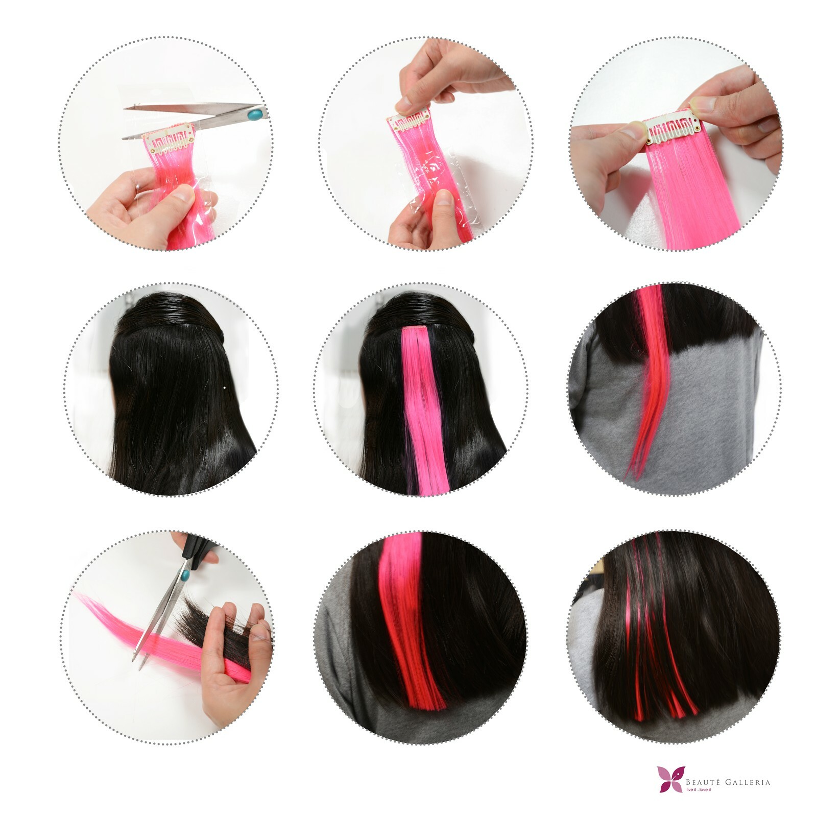 11pcs Multi-Color 21″ Straight Party Clip In Synthetic Hair Extensions Cosplay
