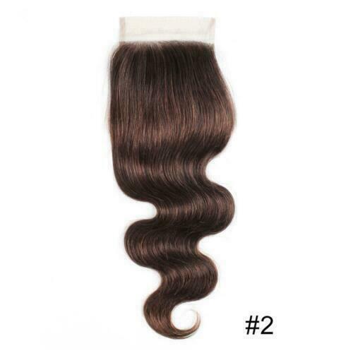 12A 22INCH BRAZILIAN VIRGIN HUMAN HAIR COLOUR 2# LACE CLOSURE 4X4 SIZE BODY WAVE