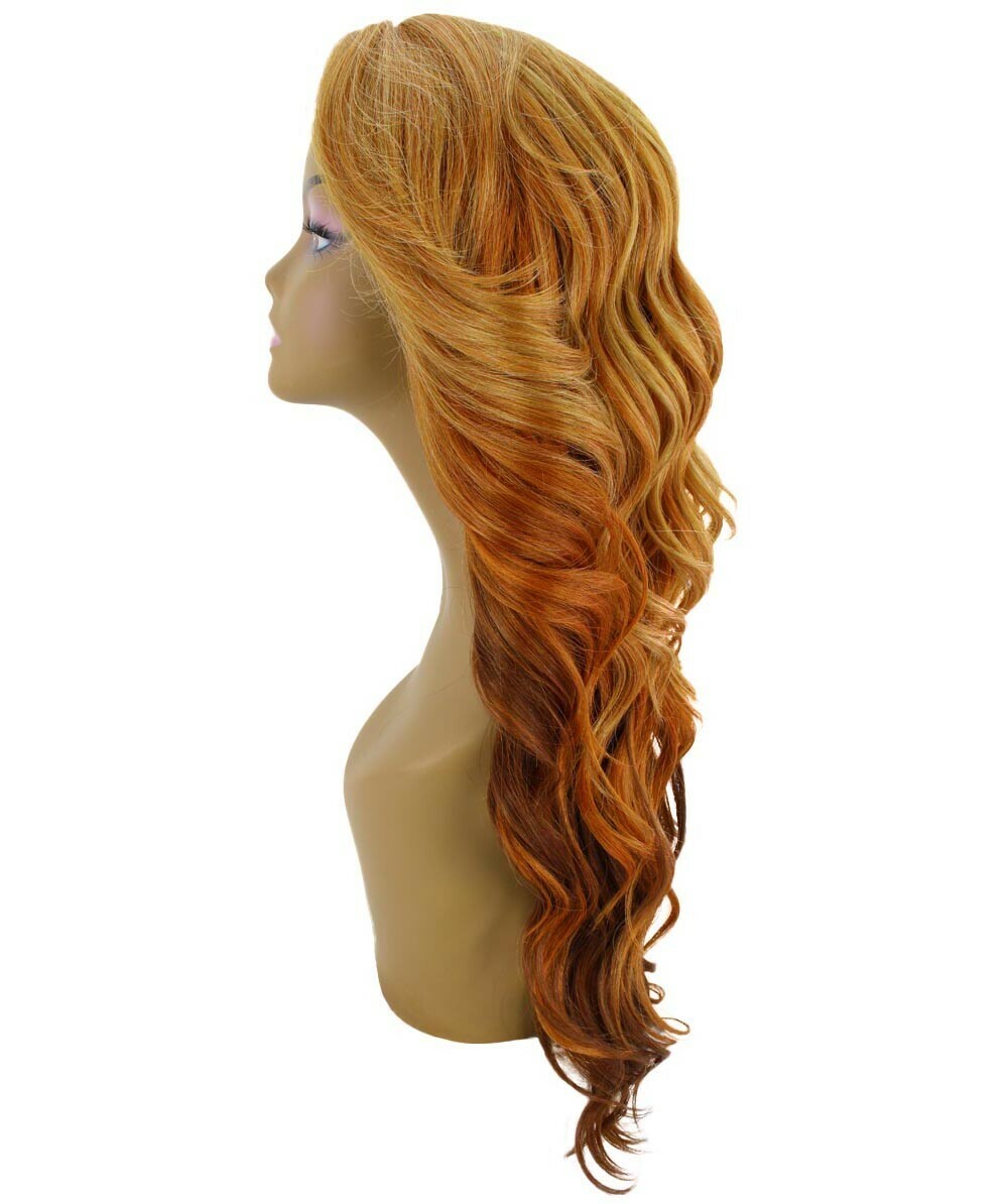 LUXLUXE Asana Wavy 26″7×4 Women’s Lace Front Wig, BLT-0117, Strawberry Blonde