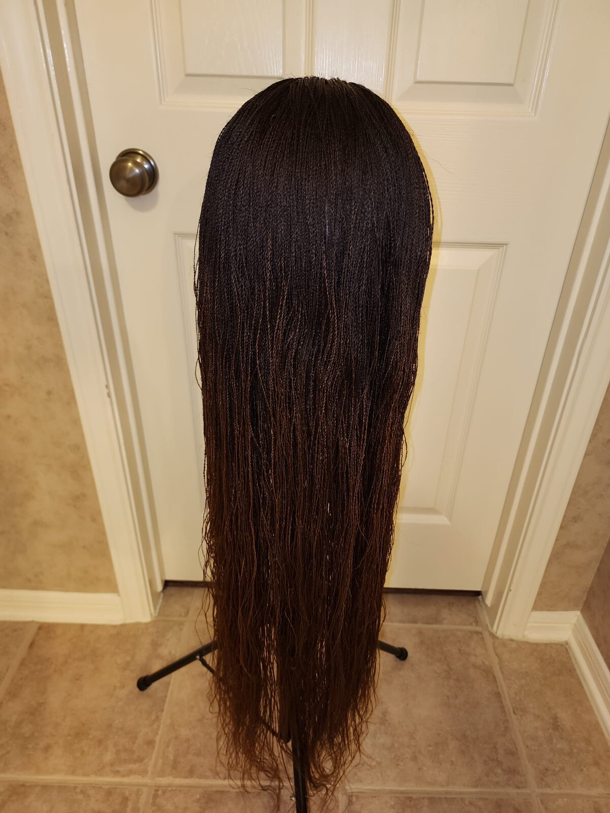 Long Afro Braided Wig Nano Micro Braids Wigs