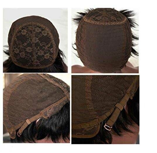 Black Pixie Short Cut Finger Wave Brazilian Human Hair Wig Glueless Machine Wig