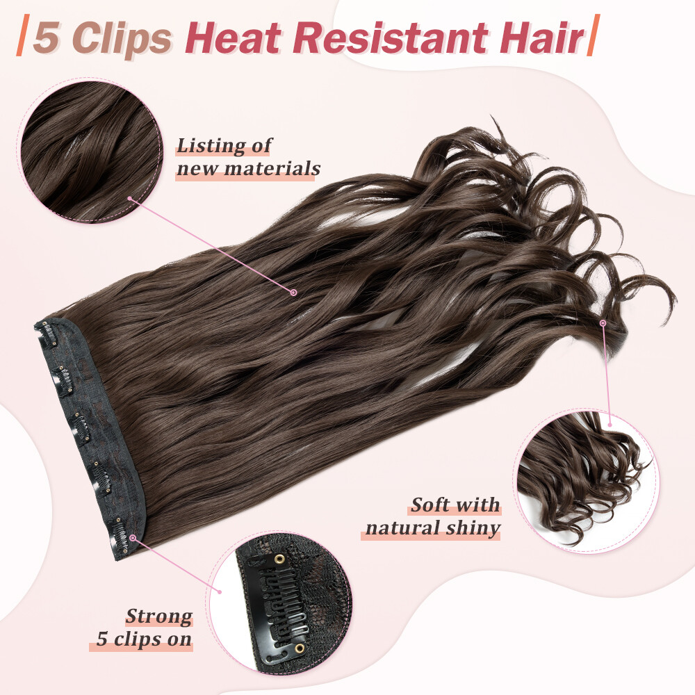 One Piece Thick As Human Hair Clip In Hair Extensions Long Straight Wavy Curly