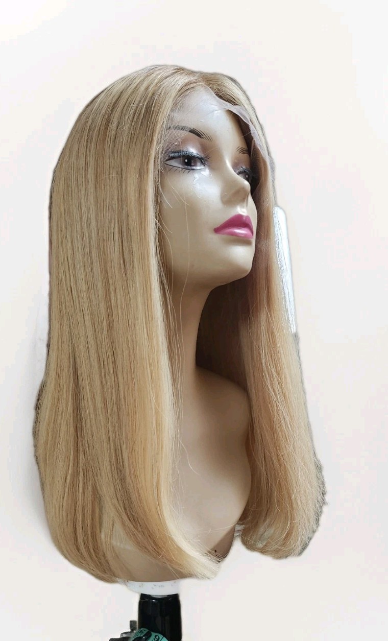 100% HUMAN HAIR A GOLDEN BLONDE LACE TOP WIG 22” M CAP