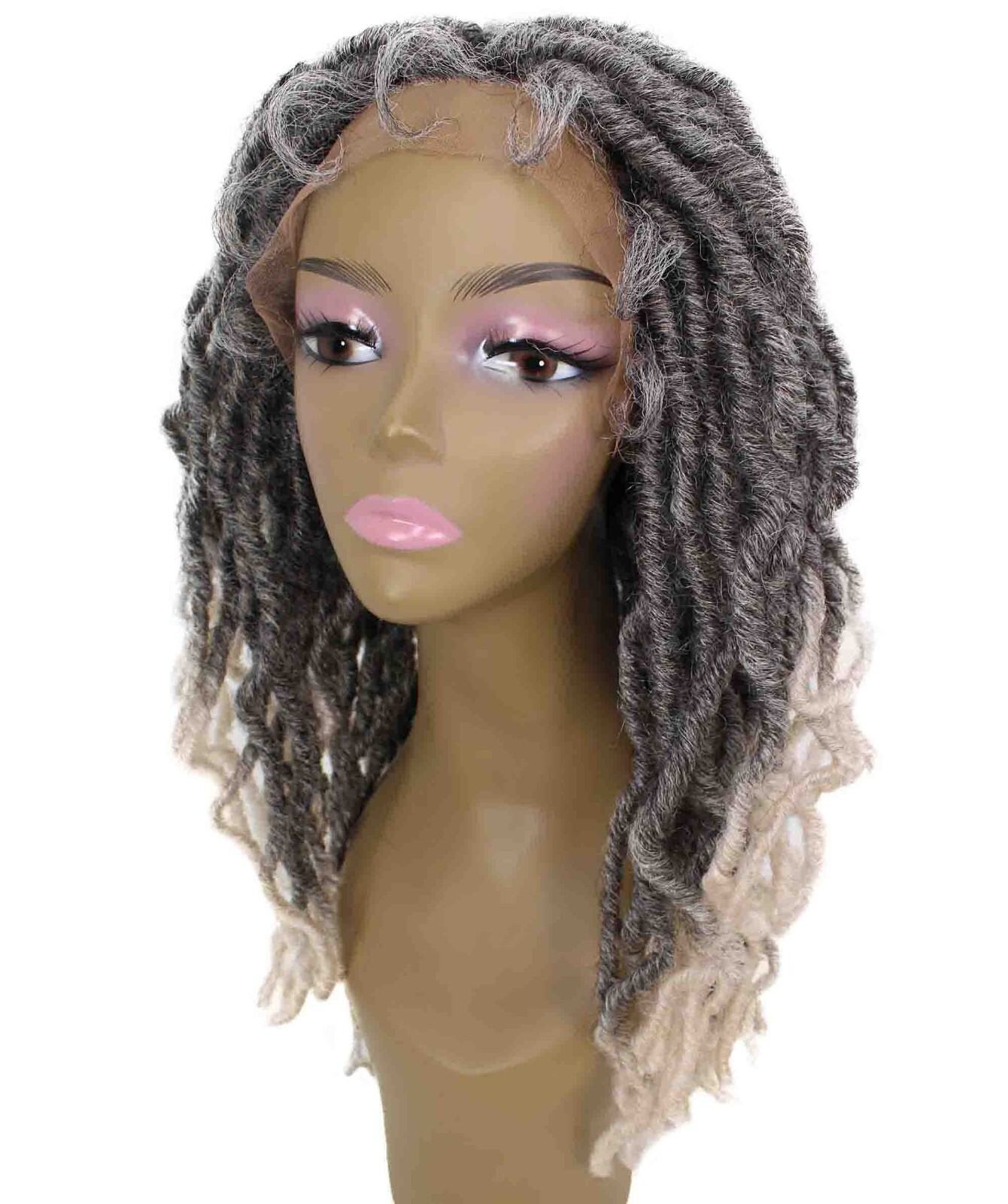LUXLUXE Dara Curly Dara 22 in Long Dara 4X4 Hand Tied Lace Braid Braided Wig,