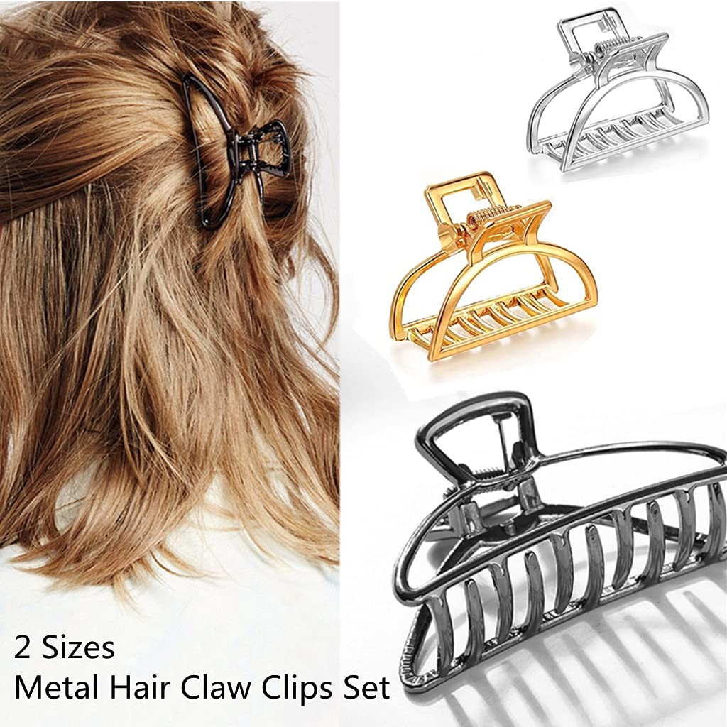 8 Pieces Metal Hair Claw Clips Set, Includes 3 8 Piece Assortment, Triangle
